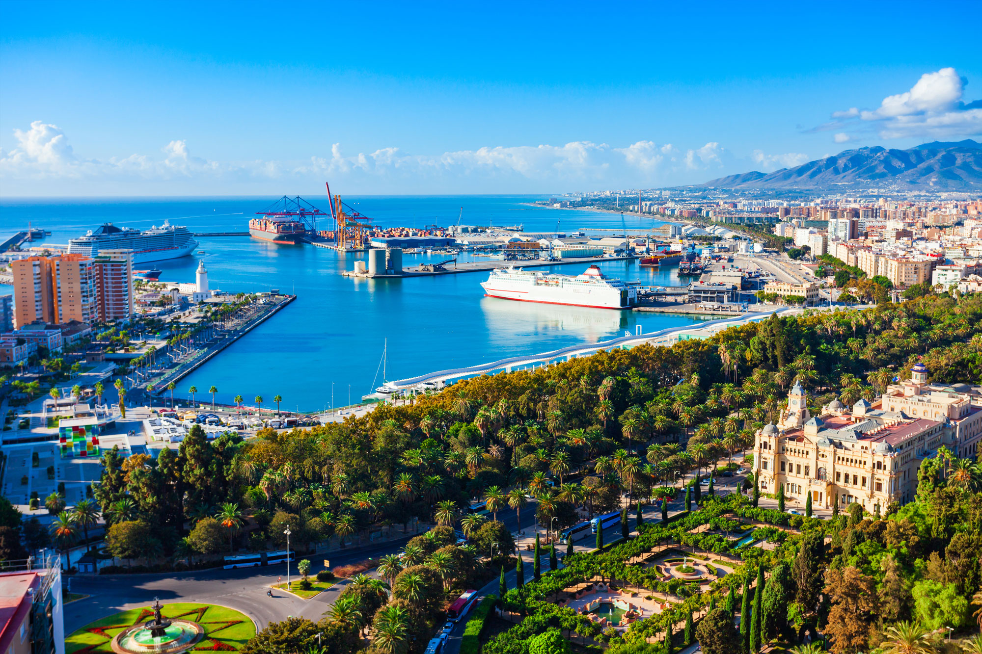 Aerial view of Málaga harbour